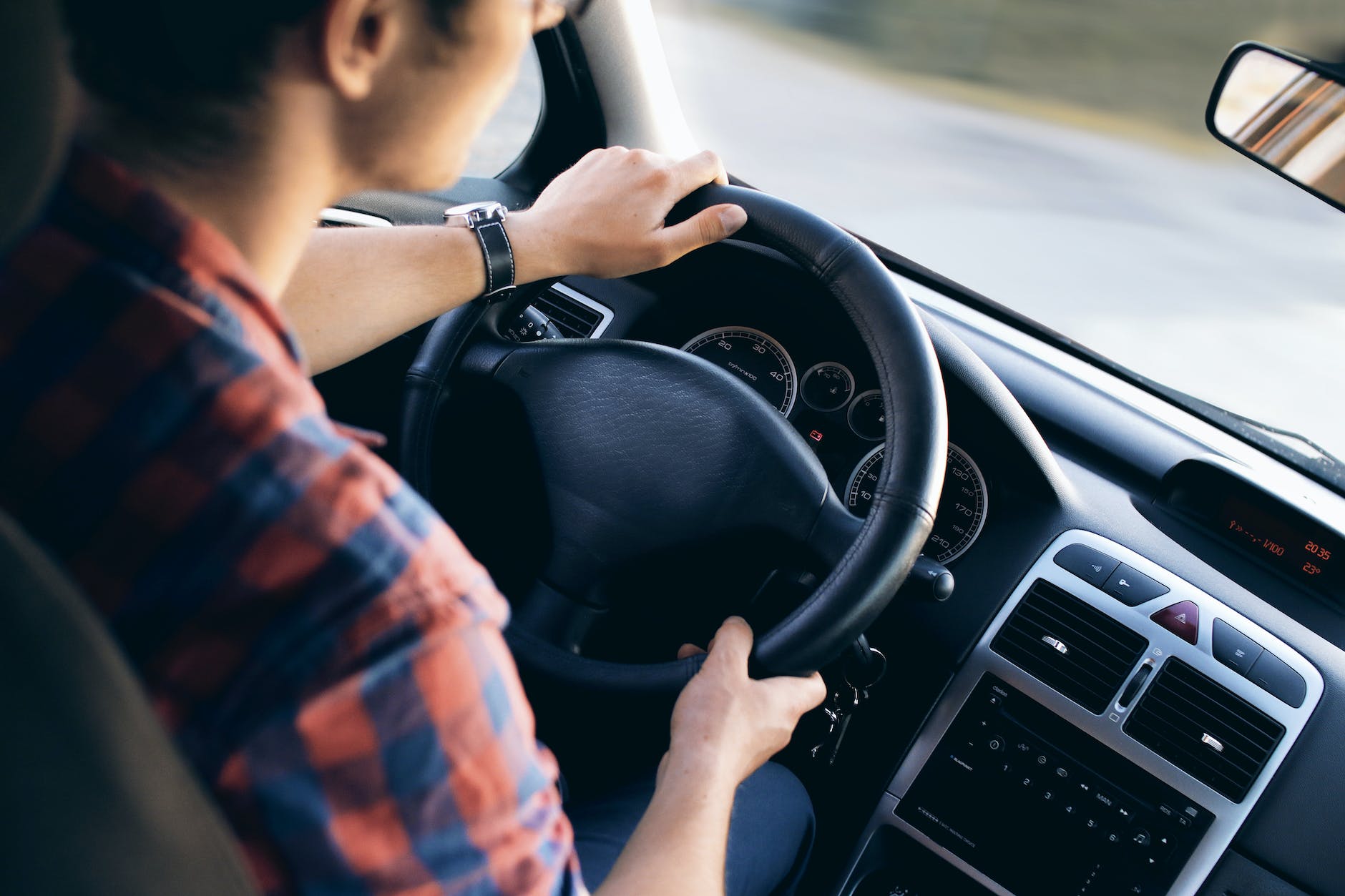 man inside vehicle